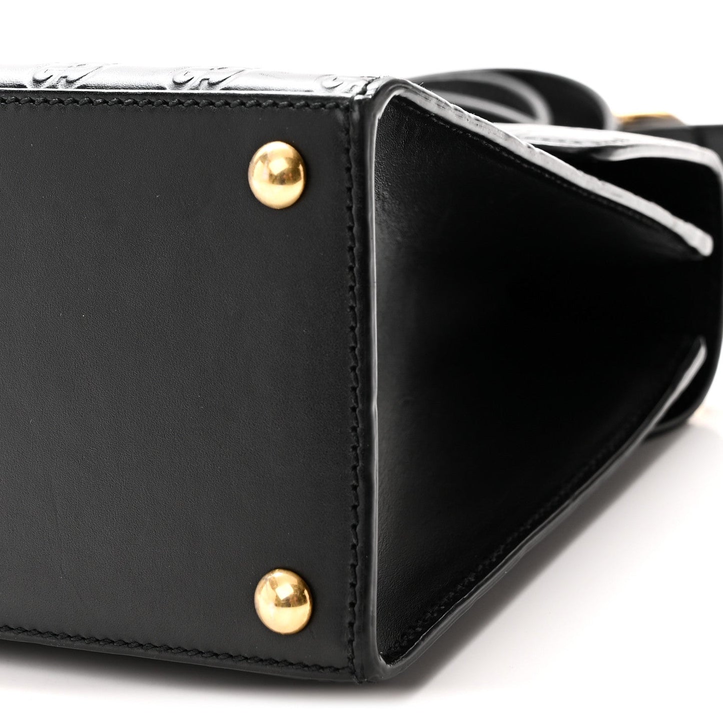 Guccissima Signature Small Padlock Top Handle Bag Black Black