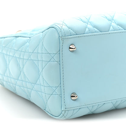 Lambskin Cannage Medium Lady Dior Light Blue