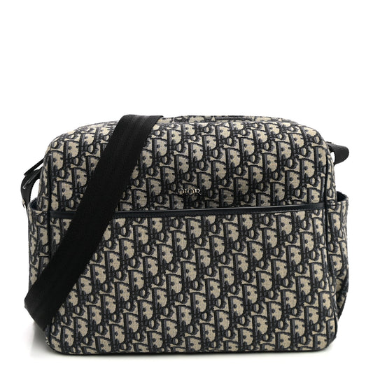 Oblique Baby Changing Bag Beige Black