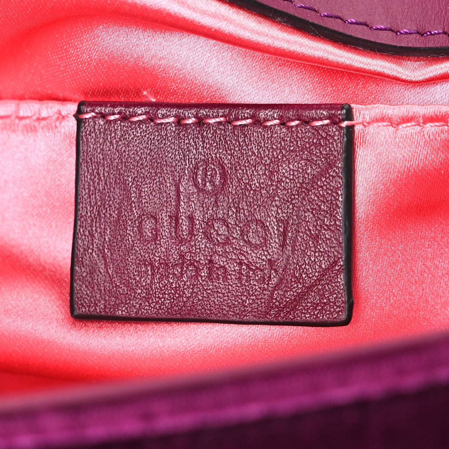 Velvet Matelasse Mini GG Marmont Shoulder Bag Fuchsia Violet Cyclamen