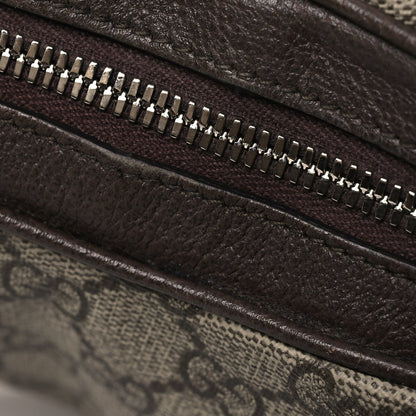 GG Supreme Monogram Textured Calfskin Web Large Attache Shoulder Bag Beige Ebony New Acero