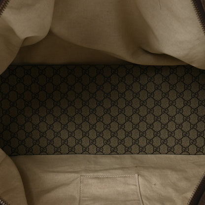 GG Supreme Monogram Textured Dollar Calfskin Web Large Savoy Duffle Bag  Beige Ebony New Acero