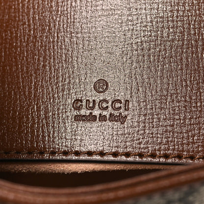 GG Supreme Monogram Azalea Calfskin Web Mini Jackie 1961 Hobo Beige Ebony Brown Sugar