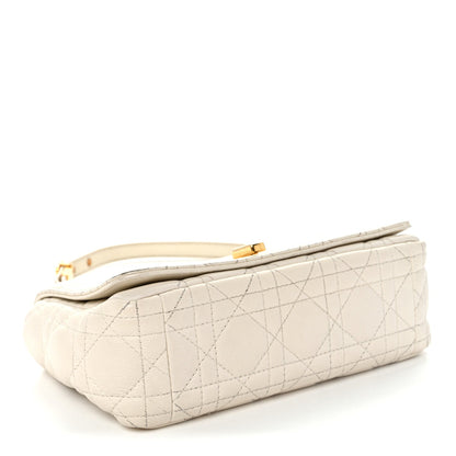 Calfskin Cannage Small Caro Bag Ivory