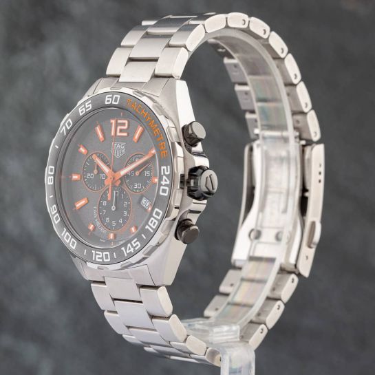 Tag Heuer Formula 1 Chronograph Ceramic Black Dial Silver Steel Strap Watch for Men - CAZ101AH.BA0842