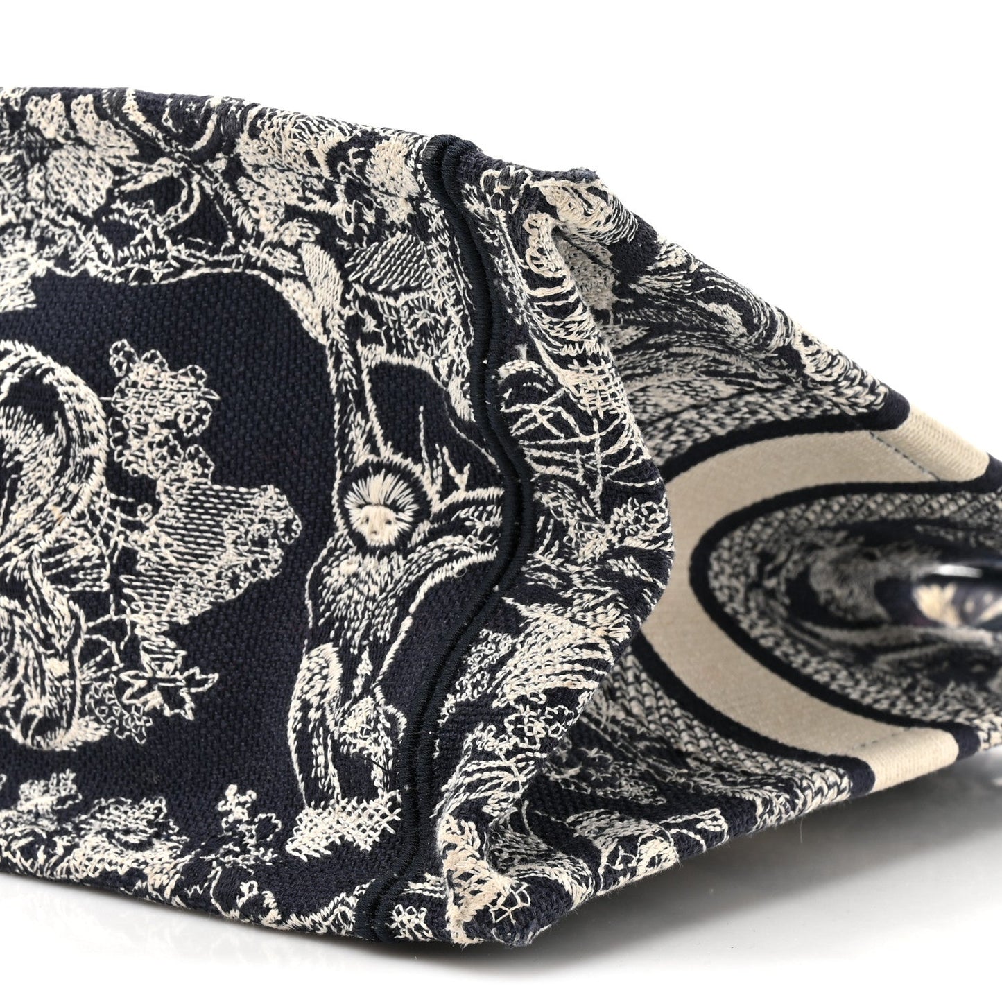 Calfskin Dioriviera Toile De Jouy Small Book Tote With Strap Blue Multicolor