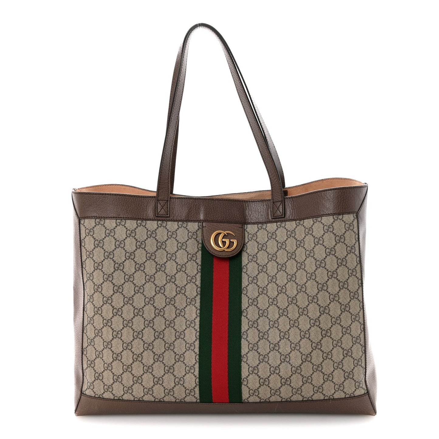 GG Supreme Monogram Web Ophidia Tote Brown