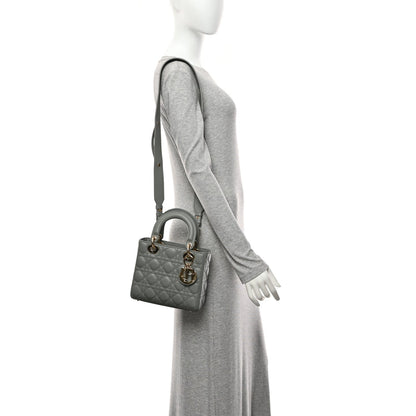 Lambskin Cannage Small My ABCDior Lady Dior Grey