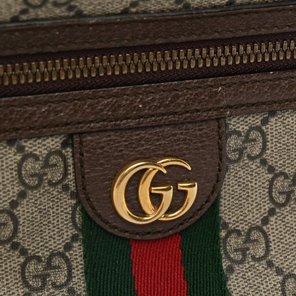 Soft GG Supreme Monogram Medium Ophidia Belt Bag Dark Brown