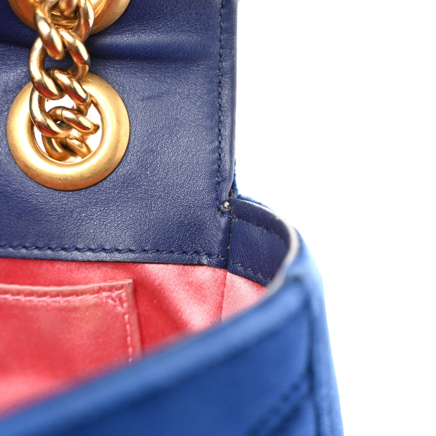 Velvet Matelasse Mini GG Marmont Shoulder Bag Cobalt Blue