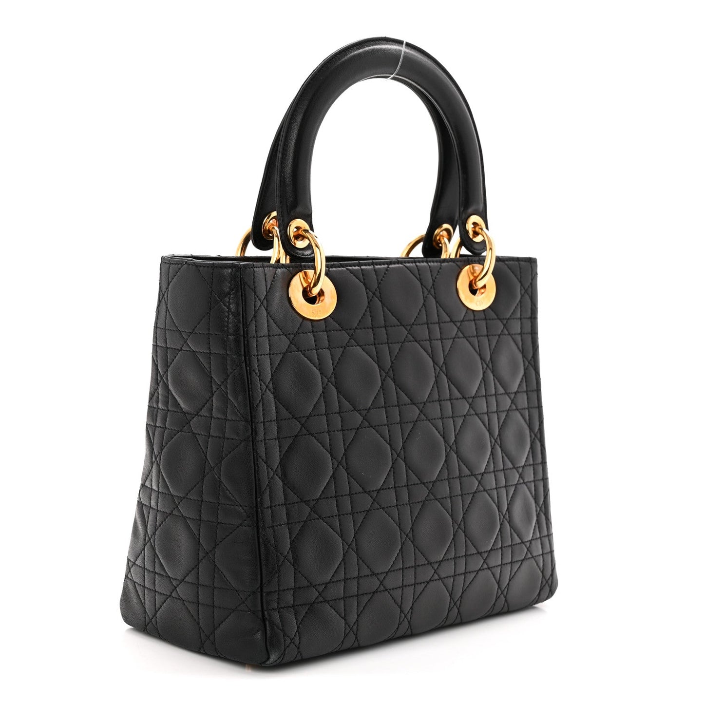Lambskin Cannage Medium Lady Dior Black