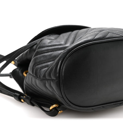 Calfskin Matelasse GG Marmont Flap Backpack Black