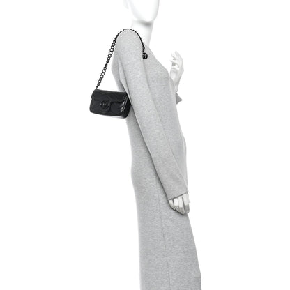 Calfskin Matelasse Monochrome GG Marmont Chain Belt Bag Black