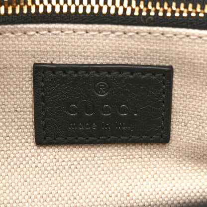 GG Supreme Monogram Horsebit 1955 Soft Small Shoulder Bag Beige Black
