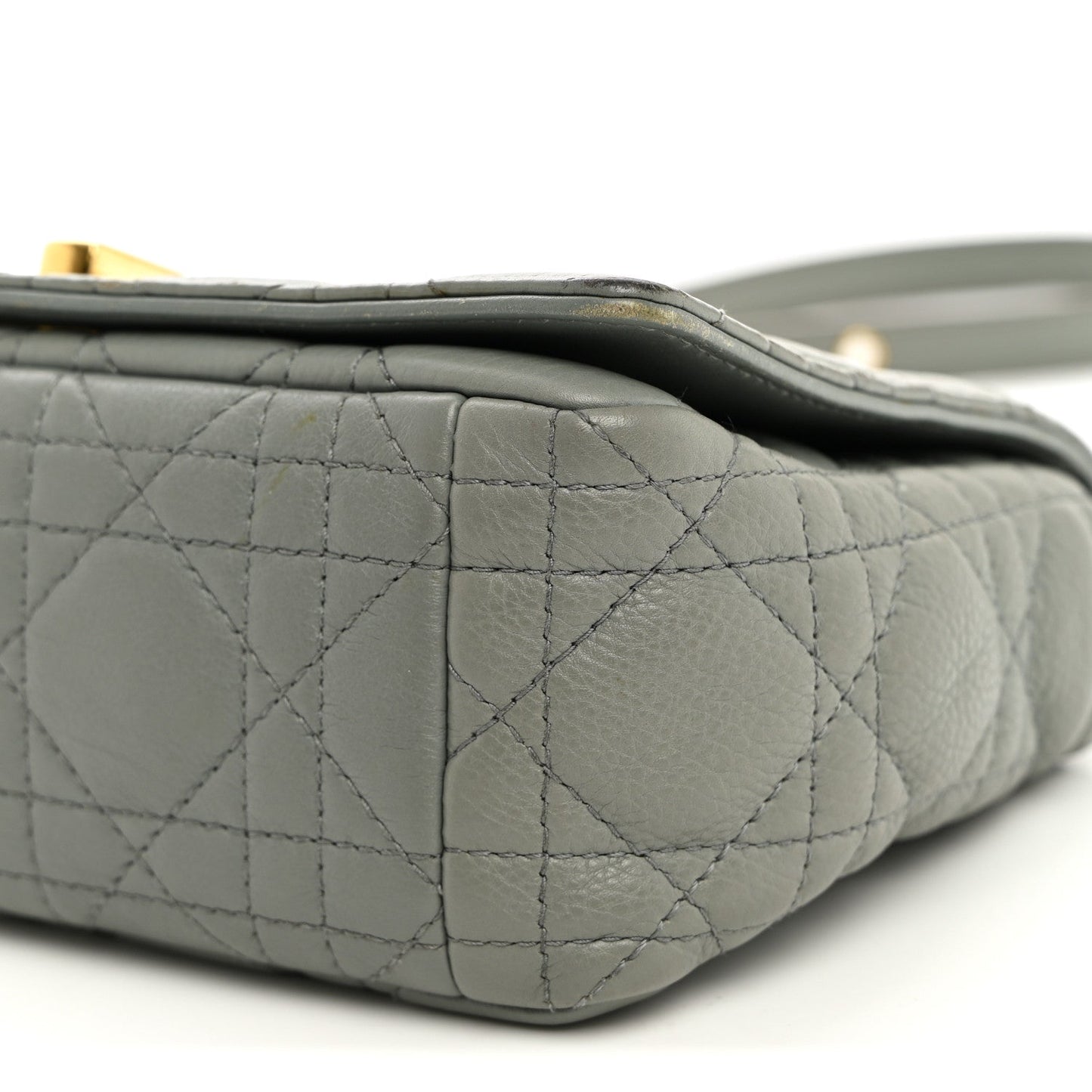 Calfskin Cannage Small Caro Bag Grey