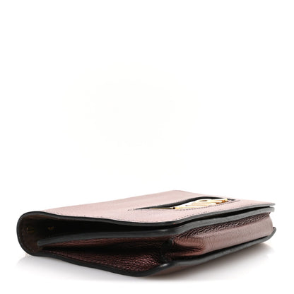 Metallic Calfskin J'Adior Chain Flap Bag Noisette
