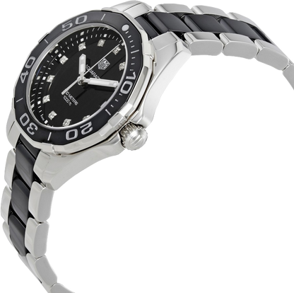 Tag Heuer Aquaracer Quartz Black Dial Two Tone Steel Strap Watch for Women - WAY131C.BA0913