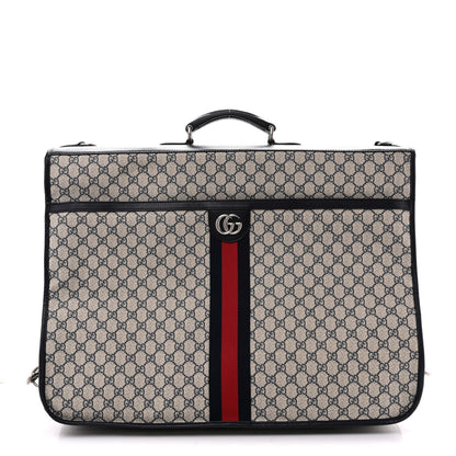 GG Supreme Monogram Web Savoy Garment Bag Beige Blue