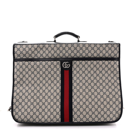 GG Supreme Monogram Web Savoy Garment Bag Beige Blue
