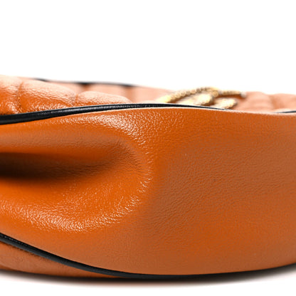 Azalea Calfskin Matelasse Diagonal Mini Torchon GG Marmont Round Shoulder Bag Cognac Black