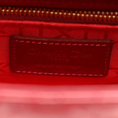 Patent Cannage Mini Lady Dior Red