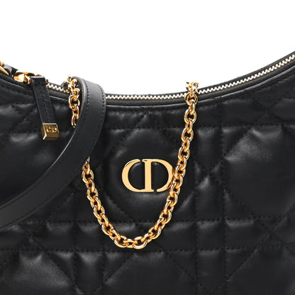 Calfskin Macrocannage Miss Caro Diorling Mini Bag with Chain Black