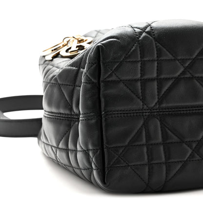 Calfskin Macrocannage Small Toujours Vertical Tote Black