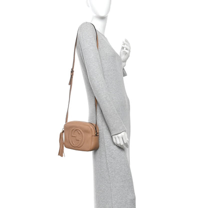 Pebbled Calfskin Small Soho Disco Bag Rose Beige