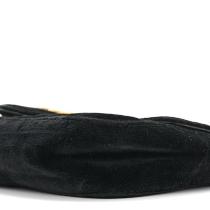 Velvet Matelasse Mini GG Marmont Shoulder Bag Black