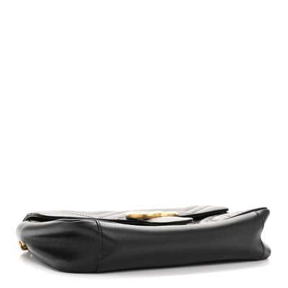 Calfskin Matelasse Small GG Marmont Shoulder Bag Black
