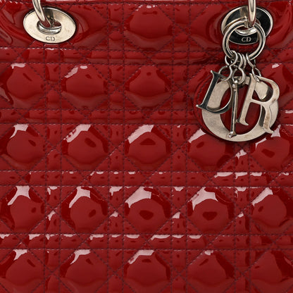 Patent Cannage Large Lady Dior Red