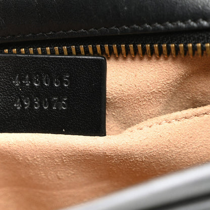 Calfskin Matelasse Mini GG Marmont Camera Bag Black