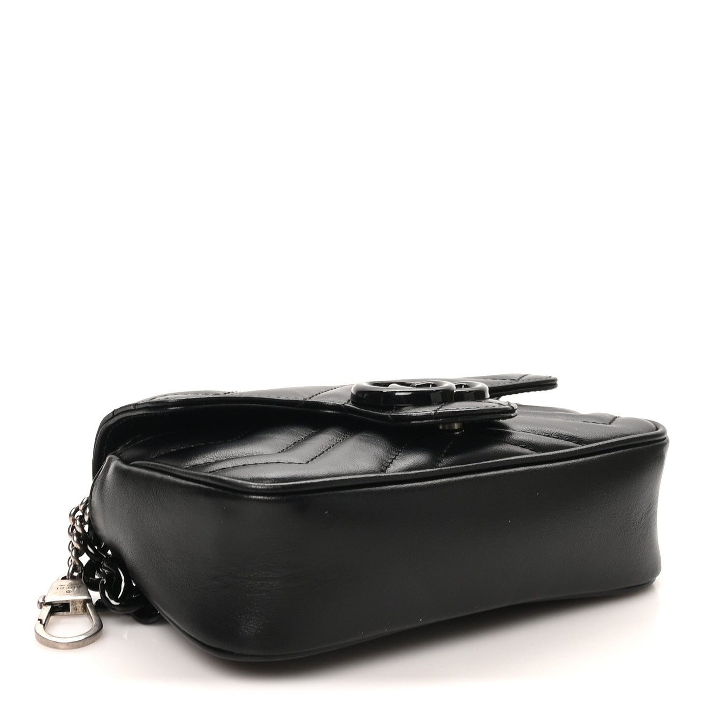 Calfskin Matelasse Monochrome GG Marmont Chain Belt Bag Black