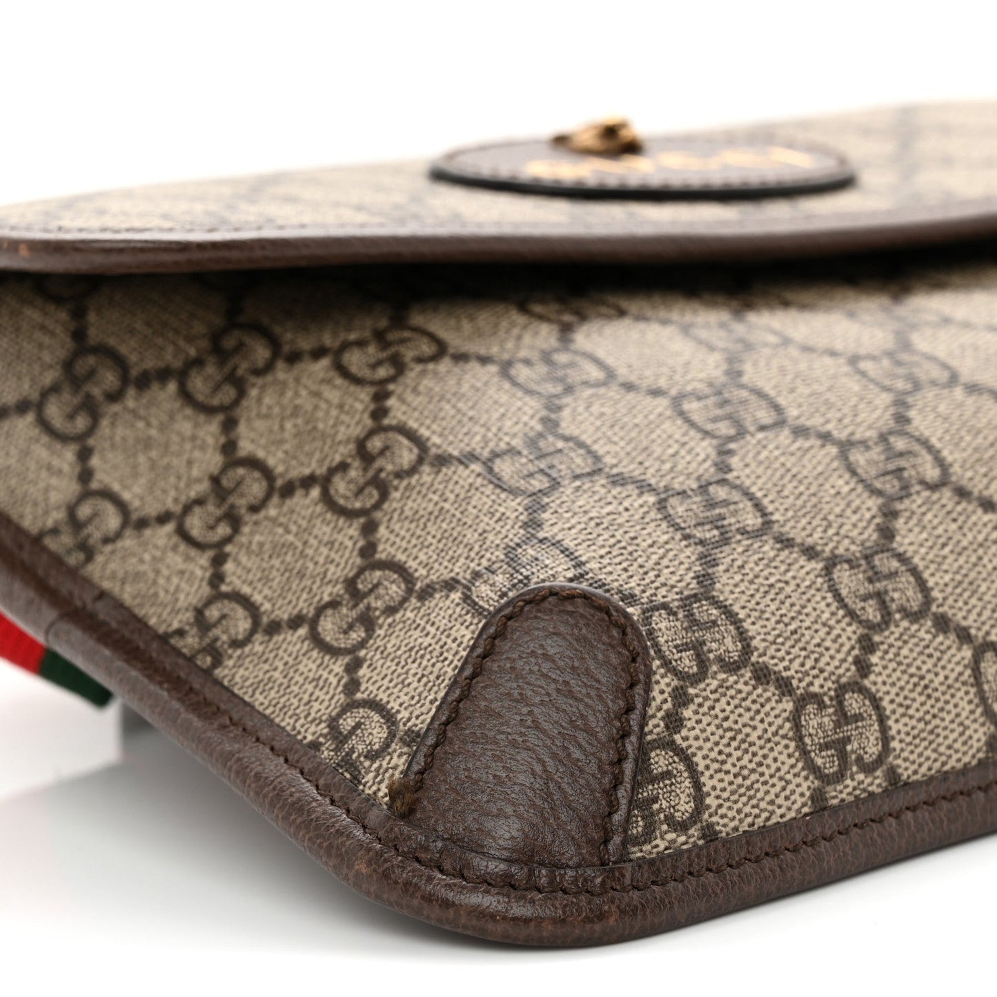 GG Supreme Monogram Neo Vintage Web Belt Bag Brown