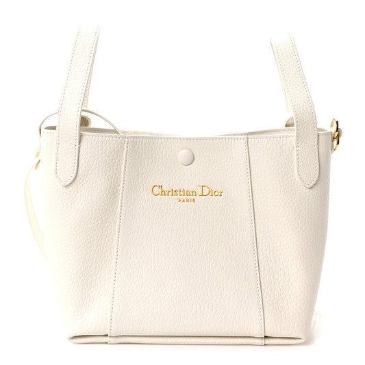 Calfskin Medium Signature Bucket Bag Latte