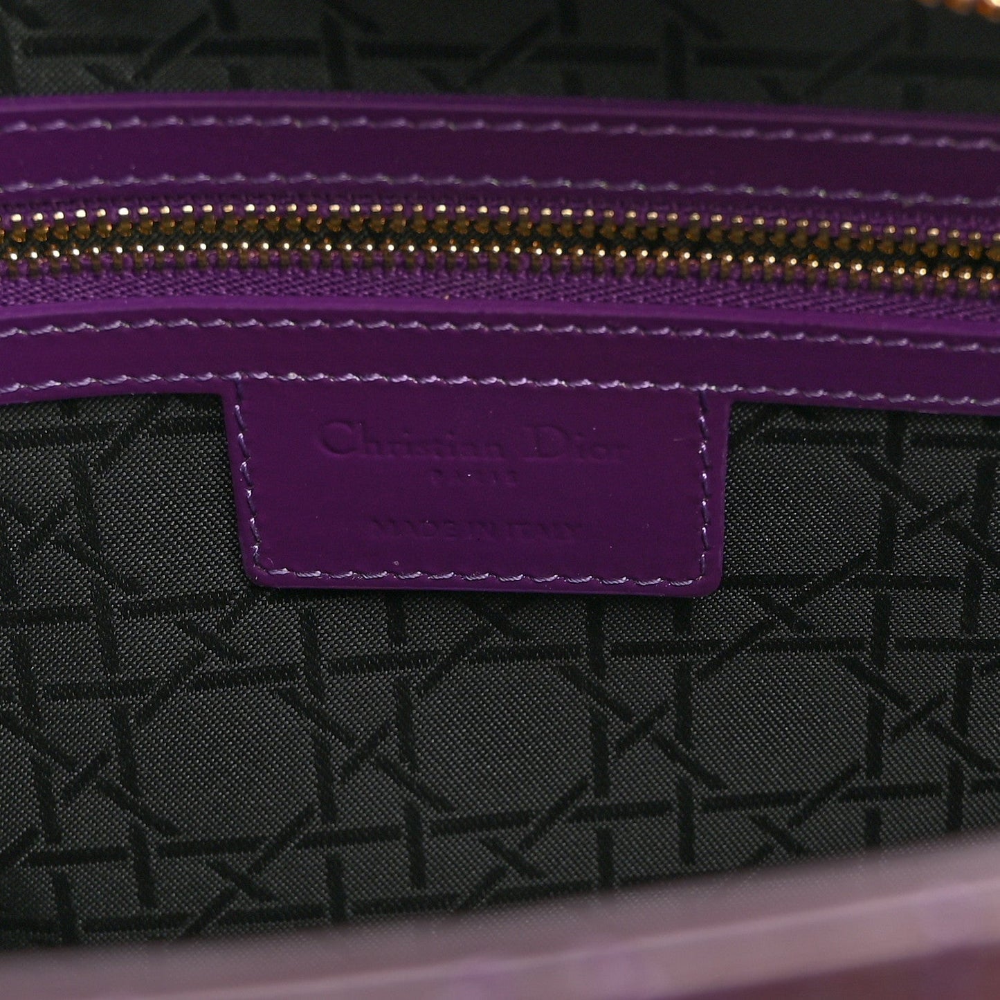 Patent Cannage Large Lady Dior Purple