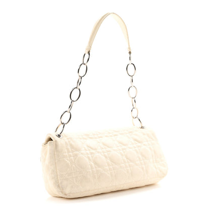 Lambskin Cannage Rendezvous Flap White