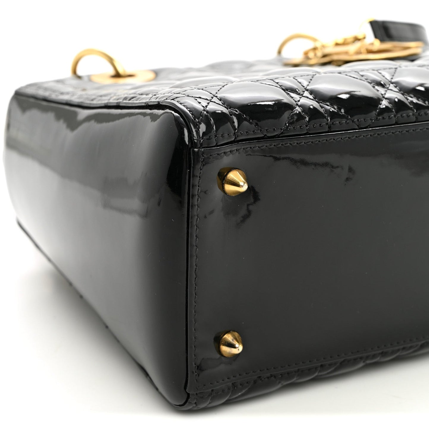 Patent Cannage Medium Lady Dior Black