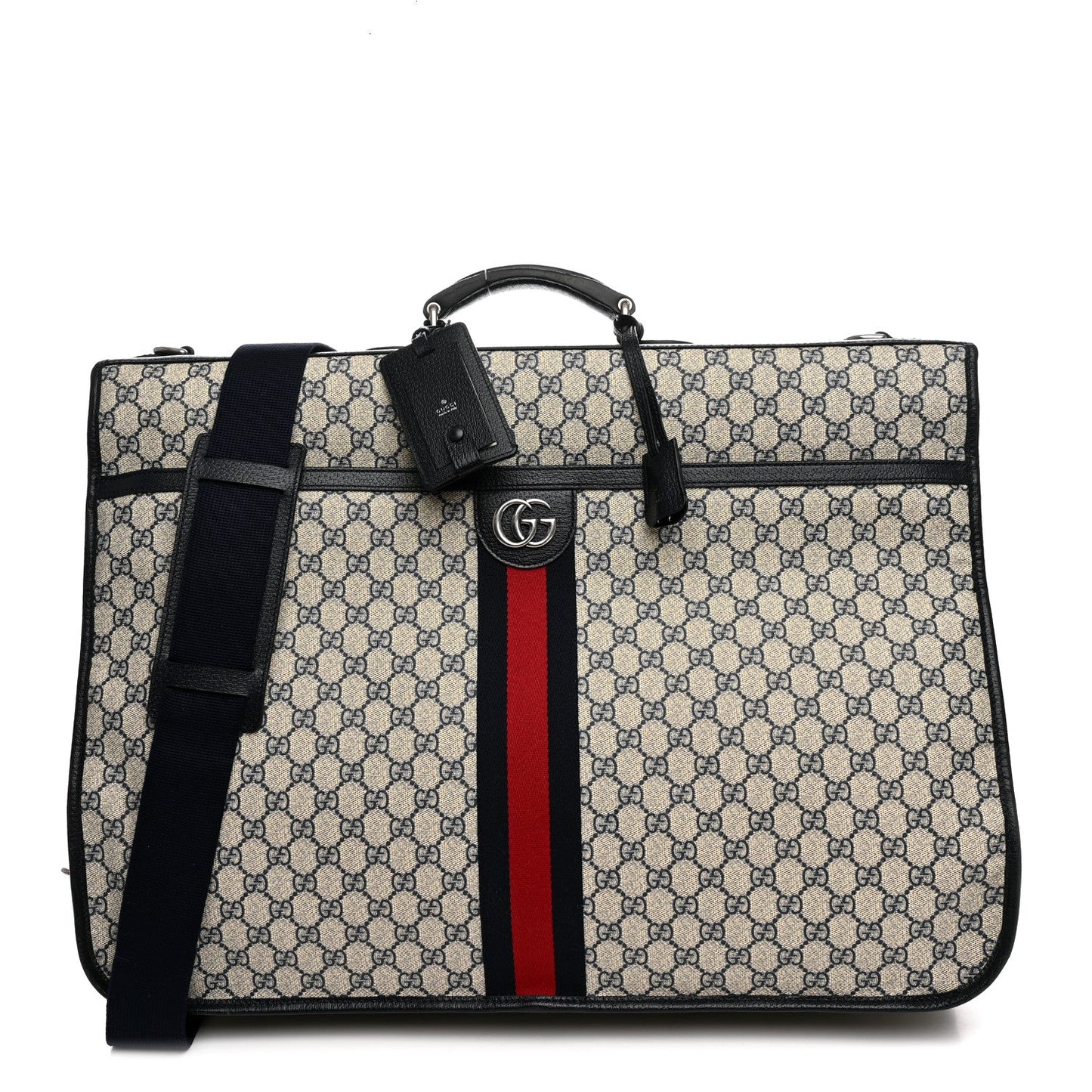 GG Supreme Monogram Web Savoy Garment Bag Beige Blue