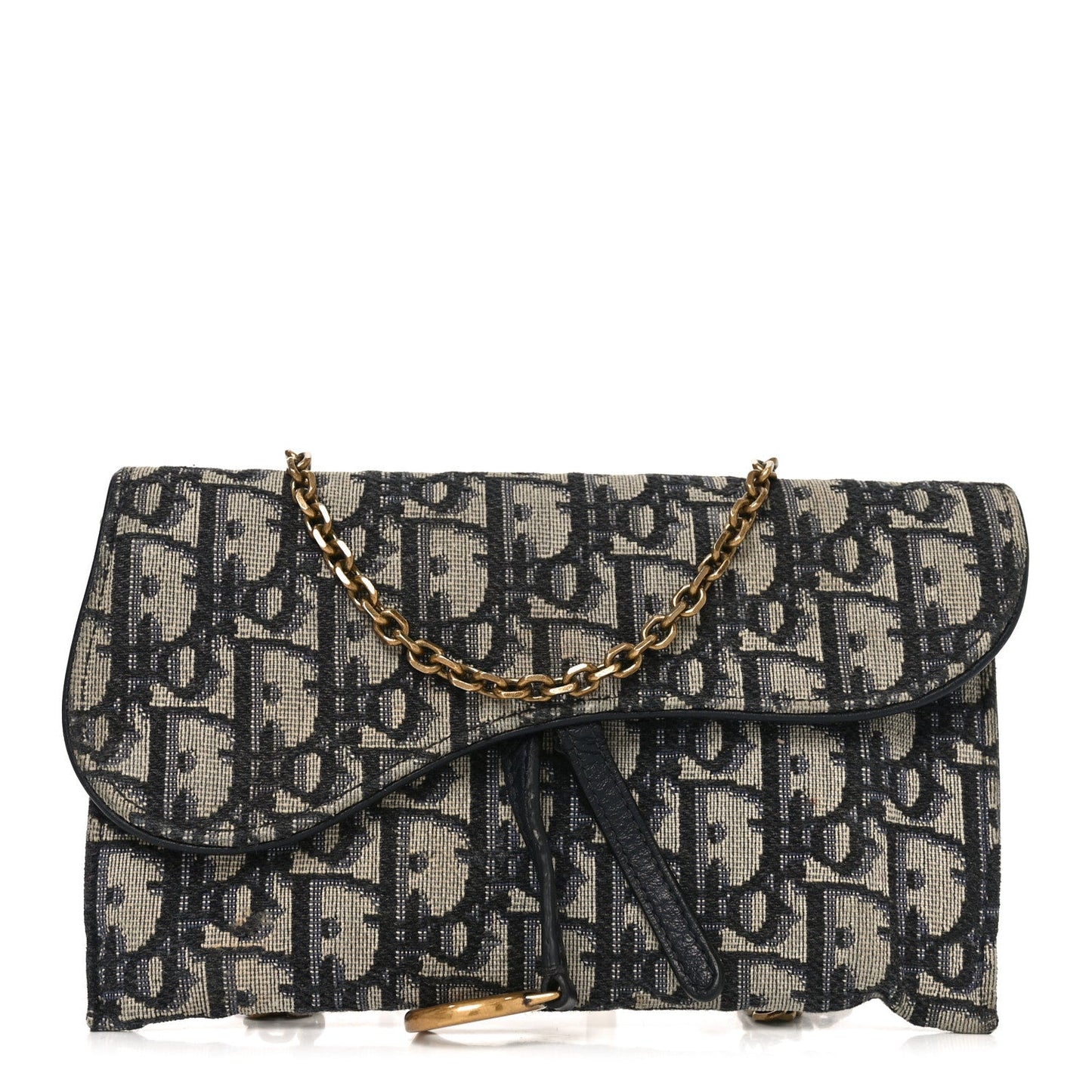 Oblique Small Saddle Chain Pouch Blue