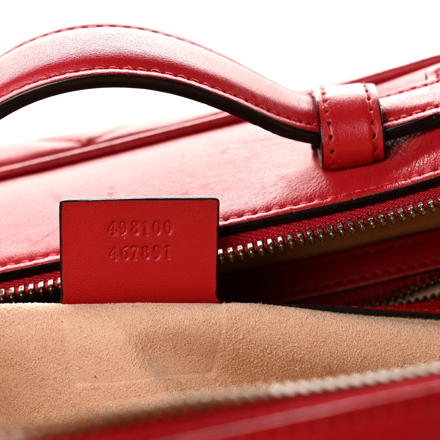 Calfskin Matelasse Sylvie Web Small GG Marmont Top Handle Shoulder Bag Hibiscus Red