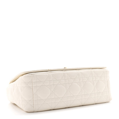 Supple Calfskin Cannage Medium Caro Bag Ivory