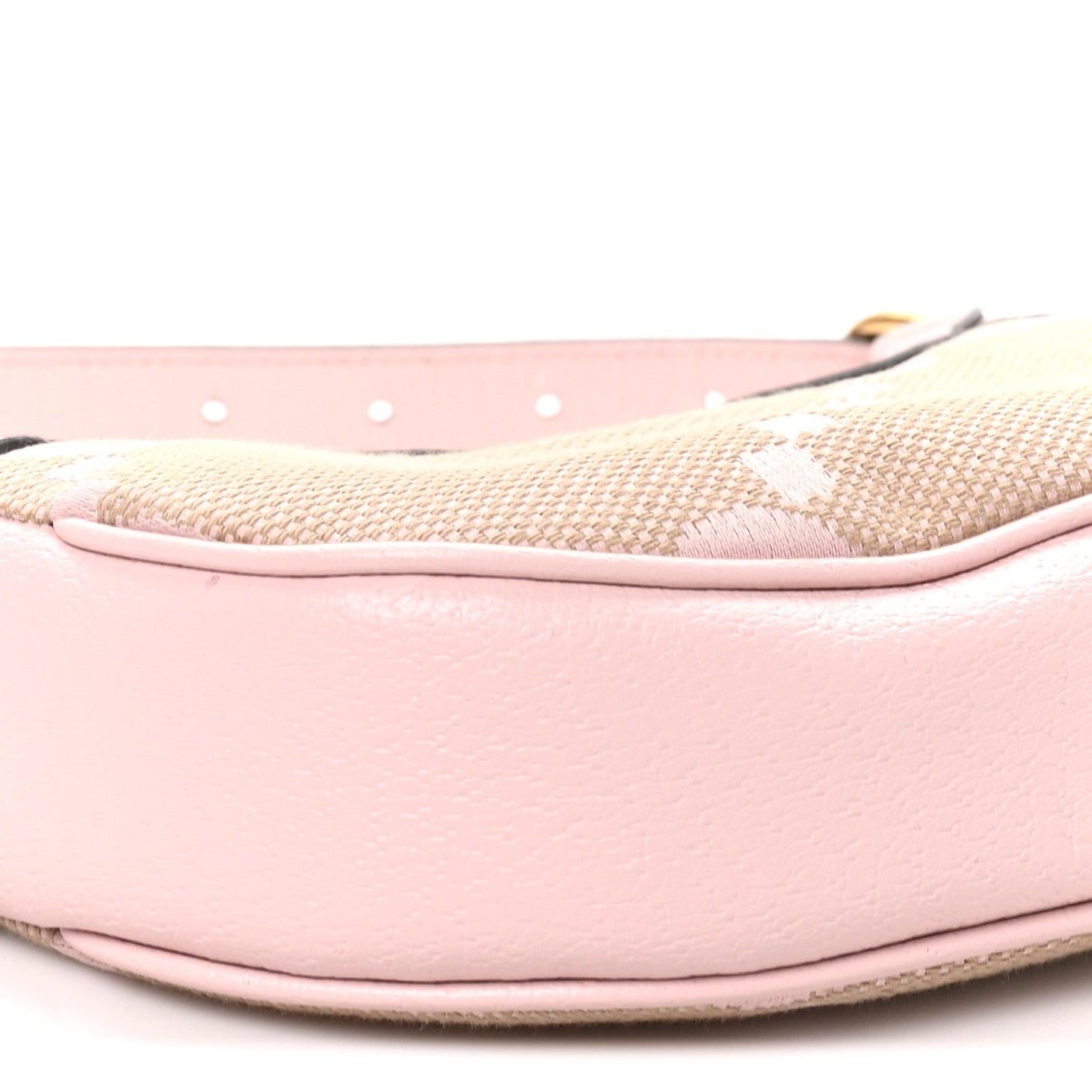 Monogram Jumbo GG Textured Dollar Calfskin Mini Ophidia Half Moon Hobo Beige Perfect Pink