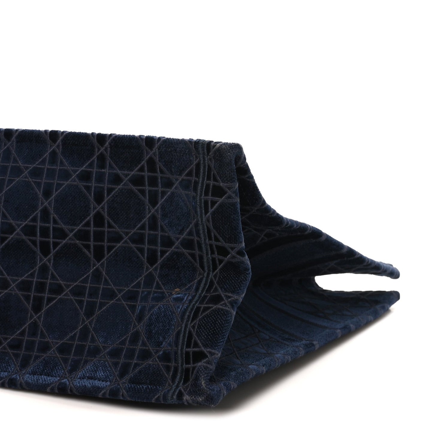 Velvet Cannage Large Book Tote Navy Blue