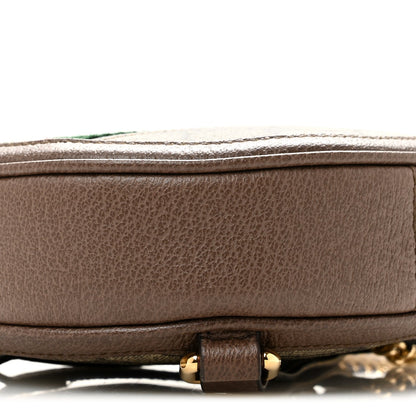 GG Supreme Monogram Web Mini Ophidia Round Backpack Brown
