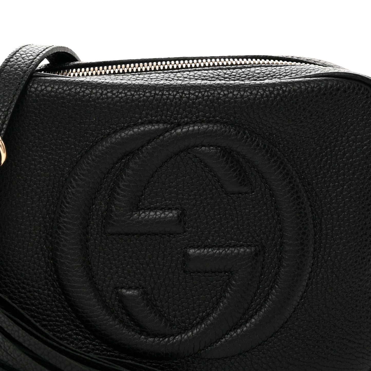 Pebbled Calfskin Soho Disco Bag Black