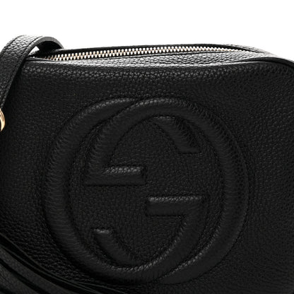 Pebbled Calfskin Soho Disco Bag Black