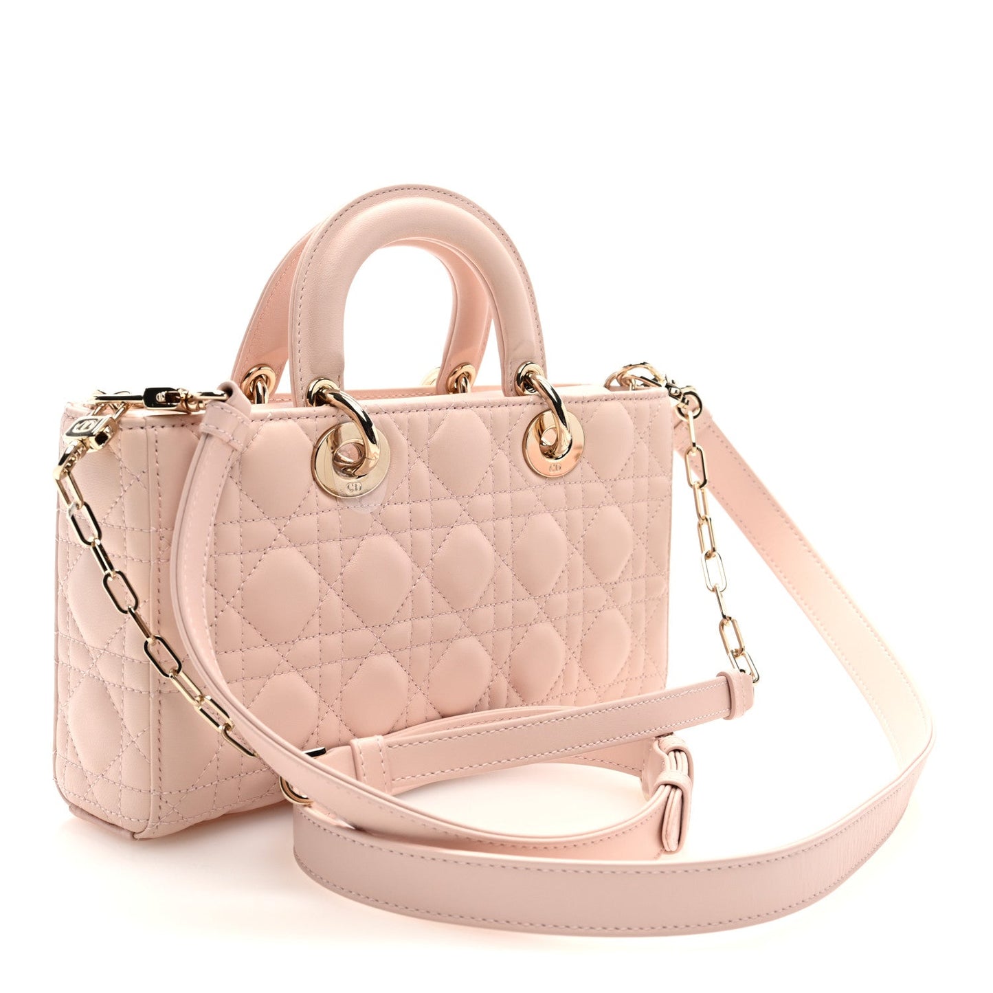 Lambskin Cannage Medium Lady D-Joy Powder Pink