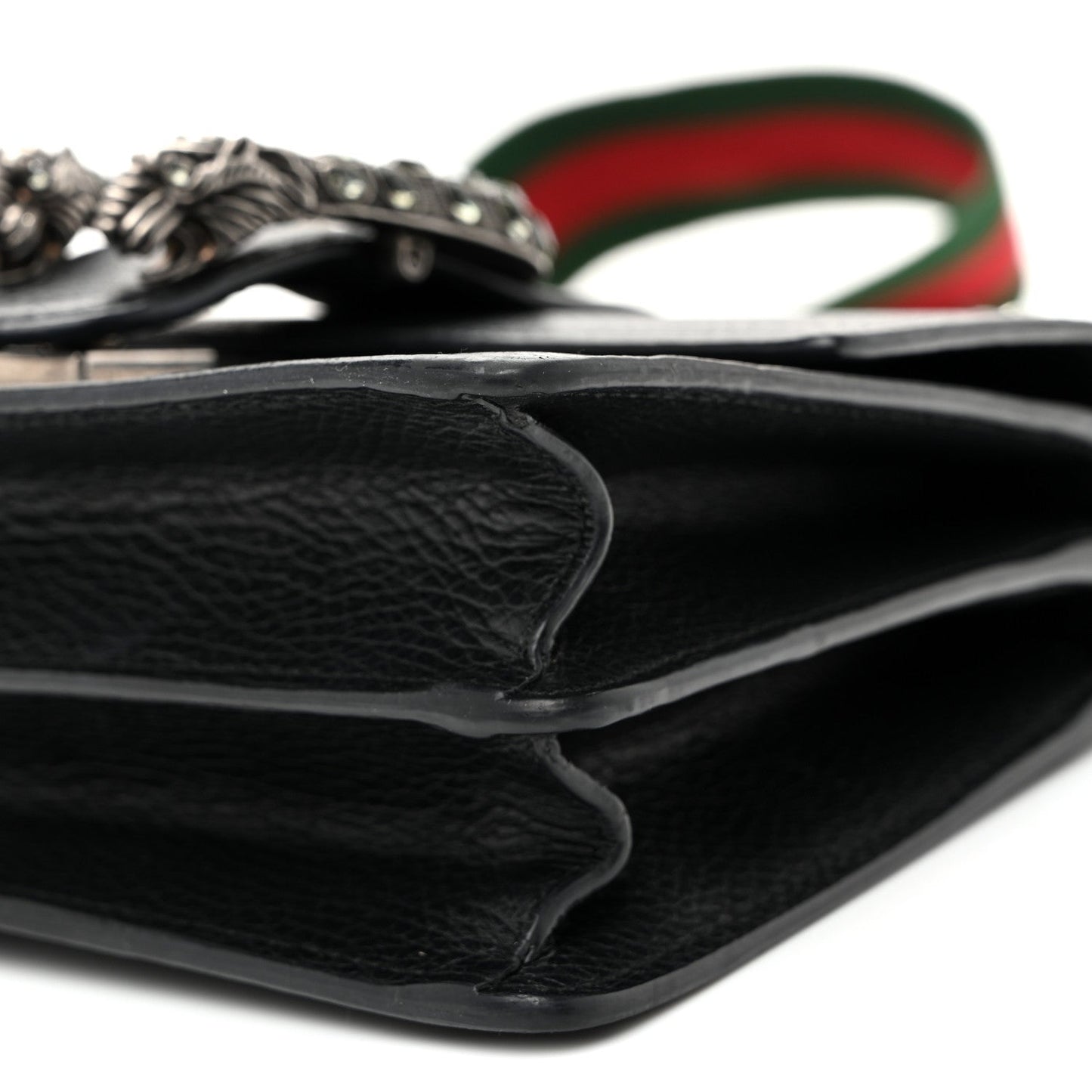 Dollar Calfskin Crystal Web Mini Dionysus Bamboo Top Handle Bag Black Black Diamond