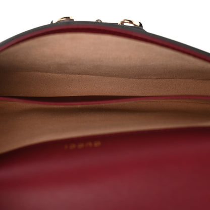 GG Supreme Monogram Azalea Calfskin Horsebit 1955 Mini Bag Beige Ebony Rosso Ancora